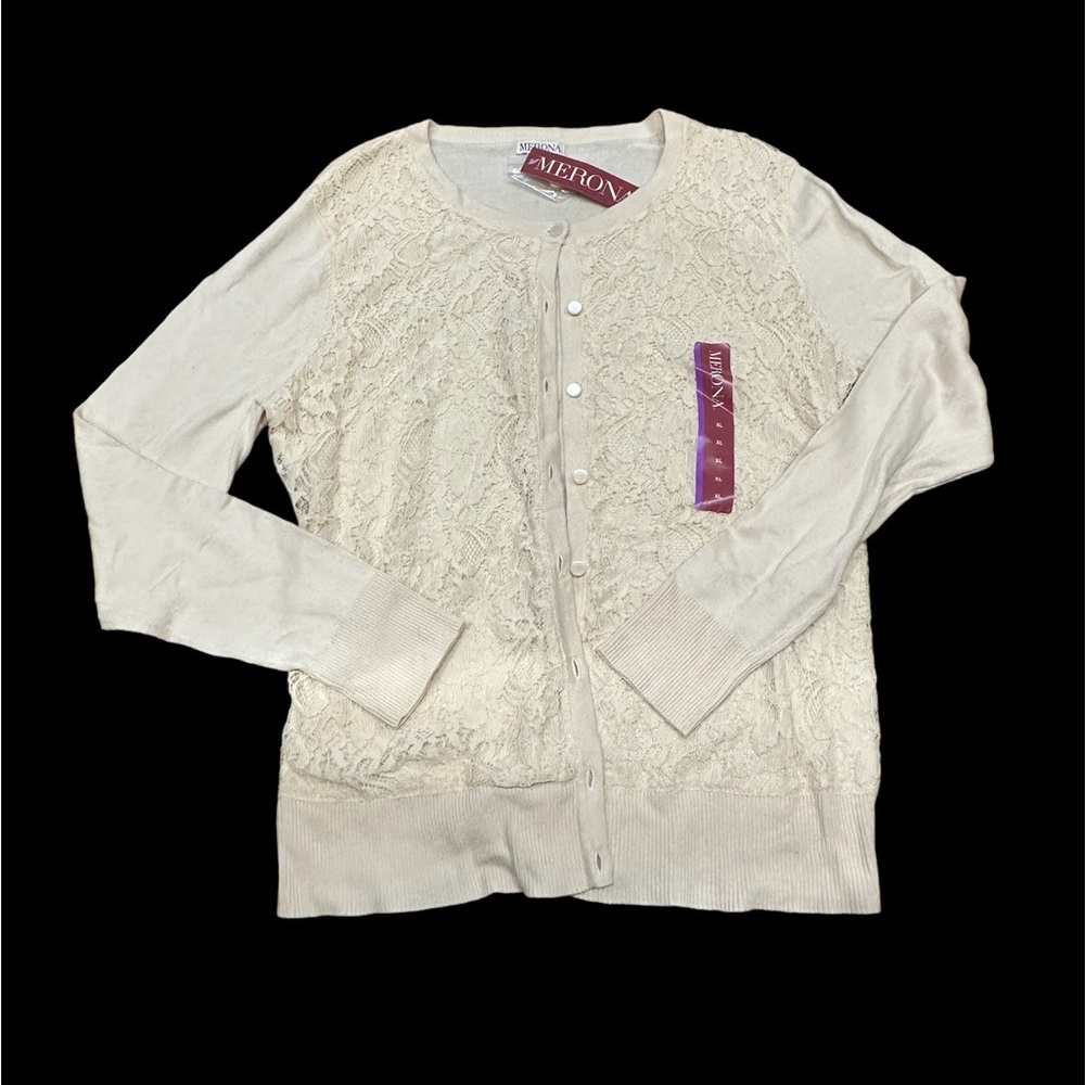 Merona laced refined cardigan caraway seed XL